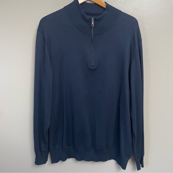 Brooks Brothers Other - Brooks Brothers men’s large Supima Cotton quarter zip pullover navy dark blue